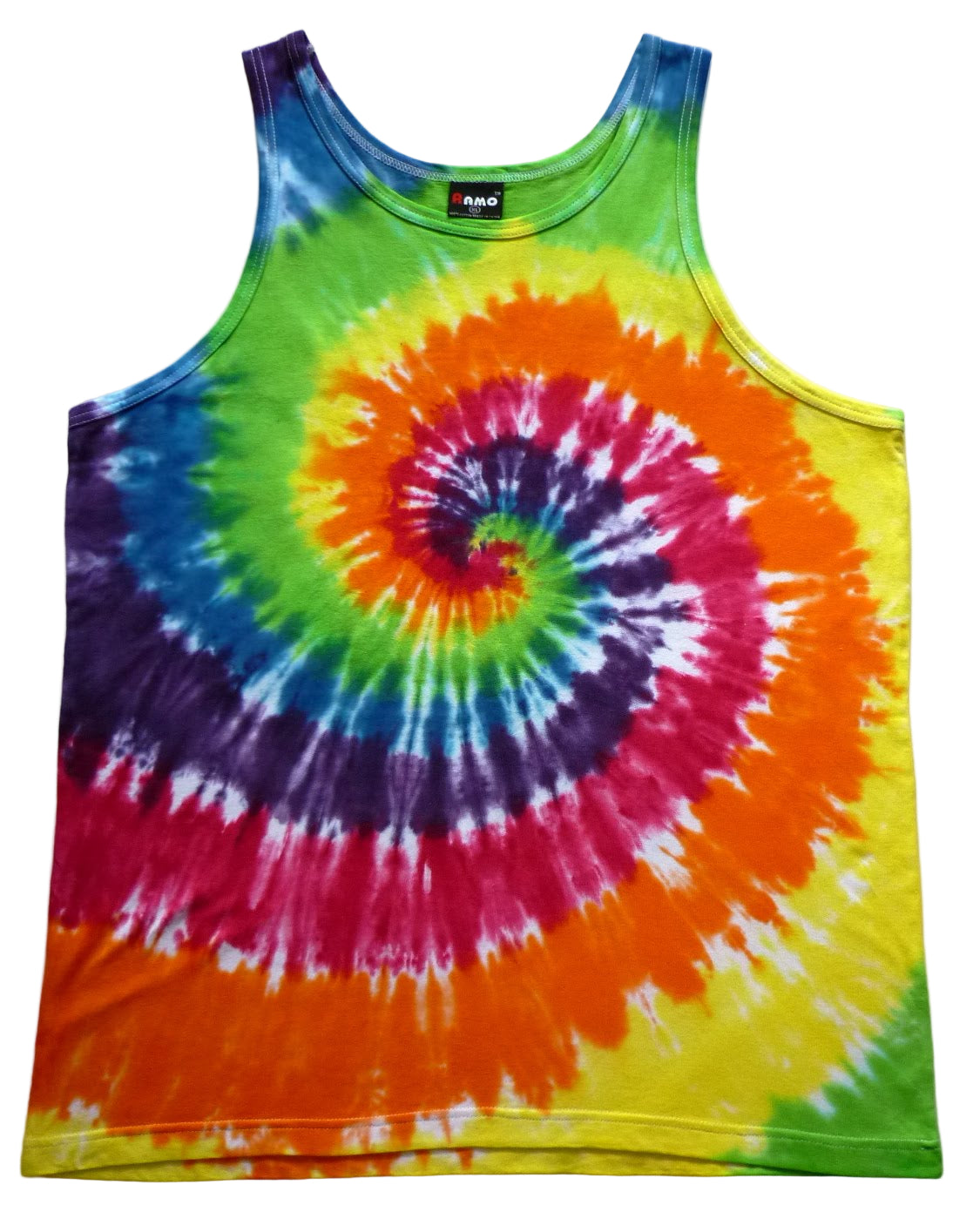 Rainbow Spiral Tie Dye Singlet - Adults