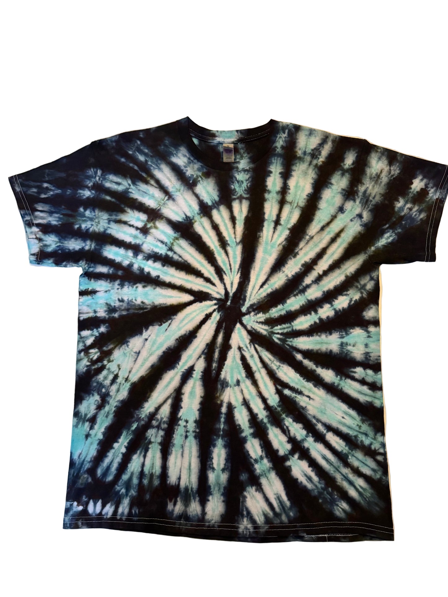 Teal & Black Spiral T-Shirt - Adults