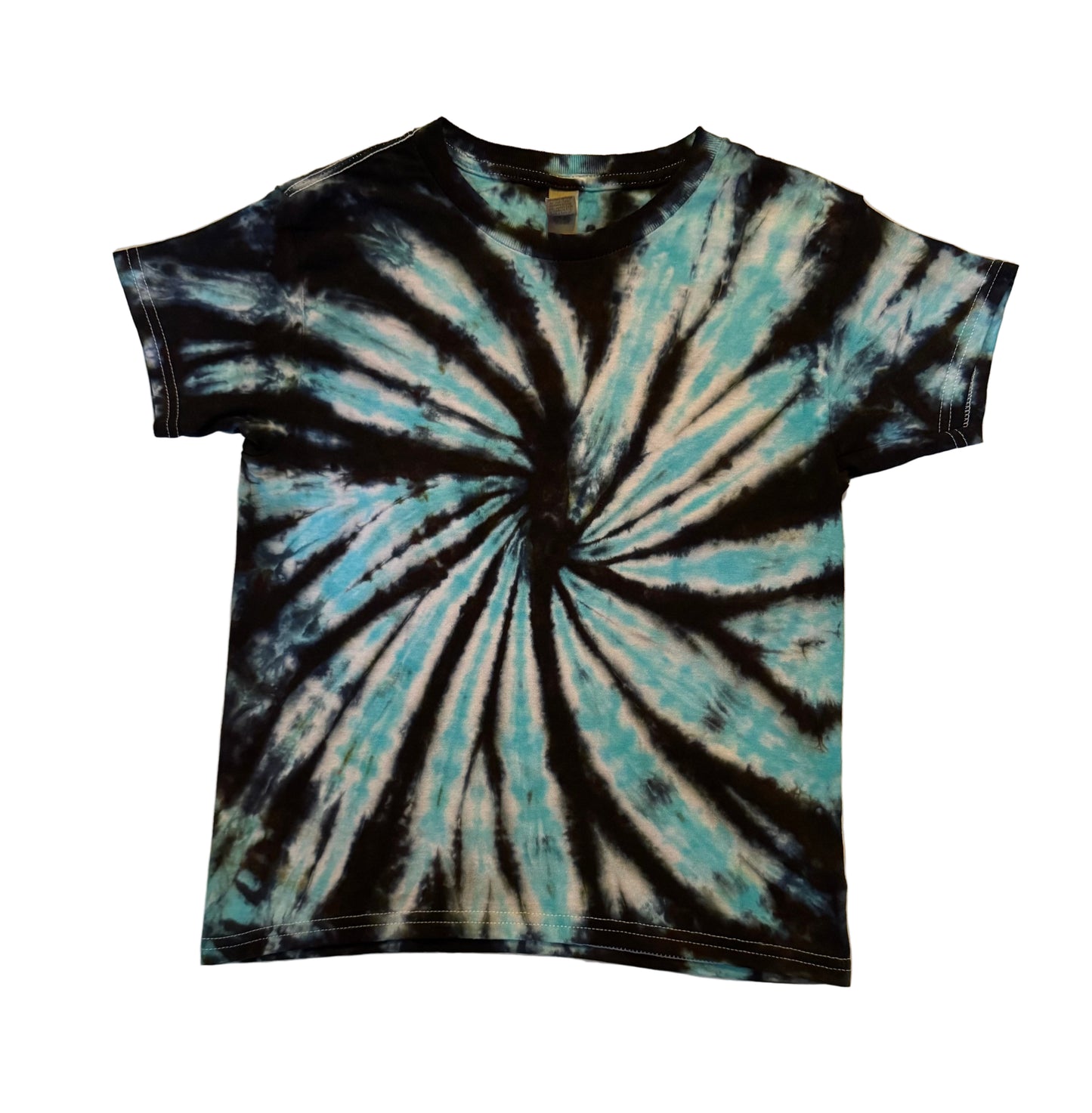 Kids Black and Teal Spiral T-shirt