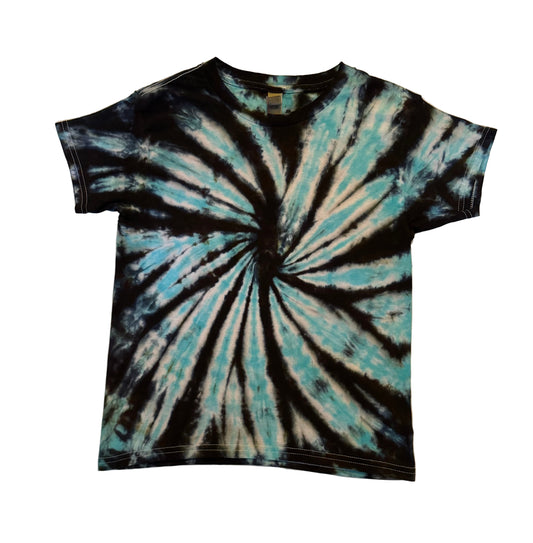 Kids Black and Teal Spiral T-shirt